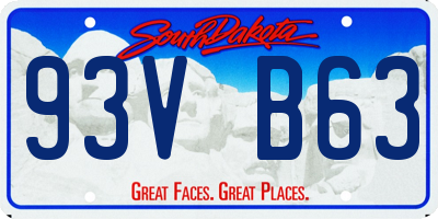 SD license plate 93VB63