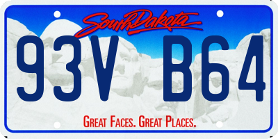 SD license plate 93VB64