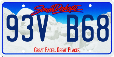 SD license plate 93VB68