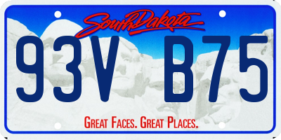 SD license plate 93VB75