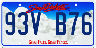 SD license plate 93VB76