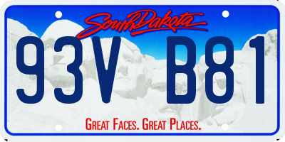 SD license plate 93VB81