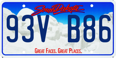 SD license plate 93VB86