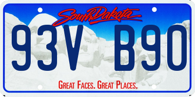 SD license plate 93VB90