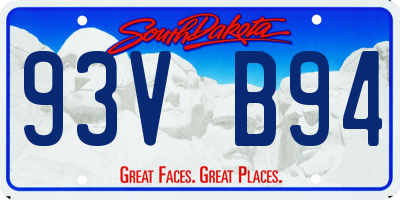 SD license plate 93VB94