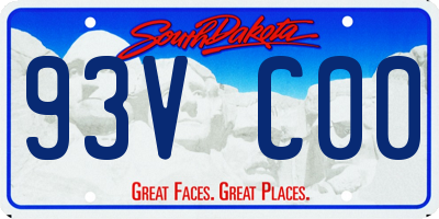 SD license plate 93VC00