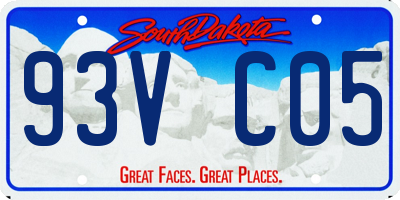 SD license plate 93VC05