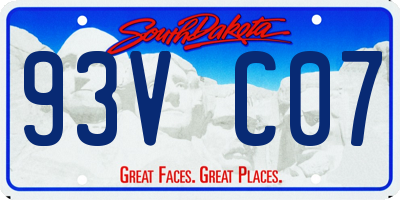 SD license plate 93VC07