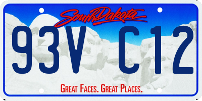 SD license plate 93VC12