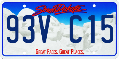 SD license plate 93VC15