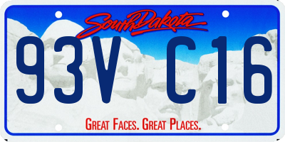 SD license plate 93VC16