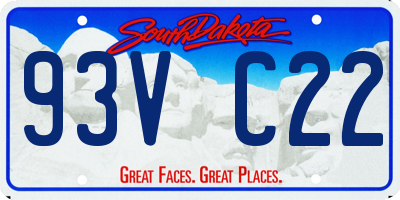 SD license plate 93VC22