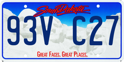 SD license plate 93VC27