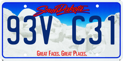 SD license plate 93VC31