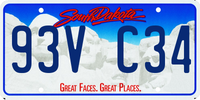 SD license plate 93VC34