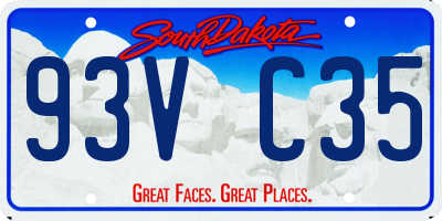 SD license plate 93VC35