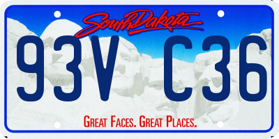 SD license plate 93VC36