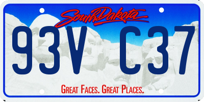 SD license plate 93VC37