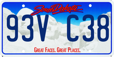SD license plate 93VC38