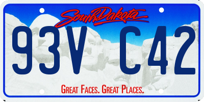 SD license plate 93VC42