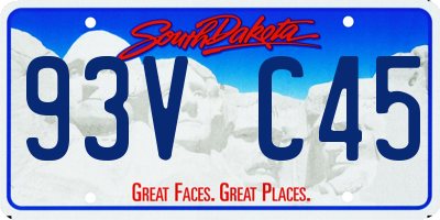 SD license plate 93VC45