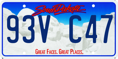 SD license plate 93VC47