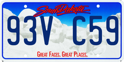 SD license plate 93VC59