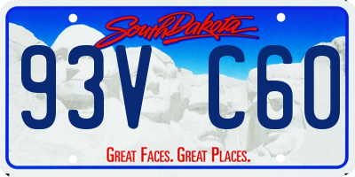 SD license plate 93VC60