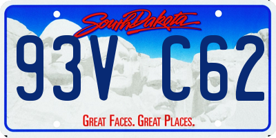 SD license plate 93VC62