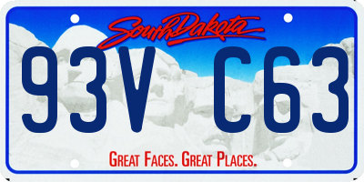 SD license plate 93VC63