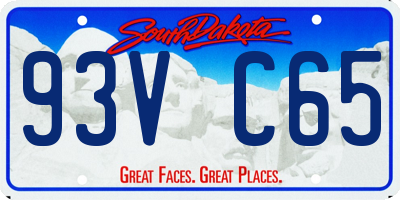 SD license plate 93VC65