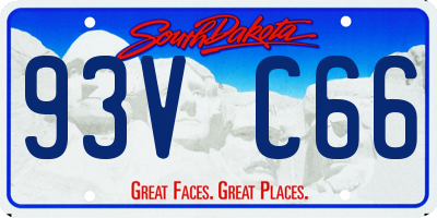SD license plate 93VC66
