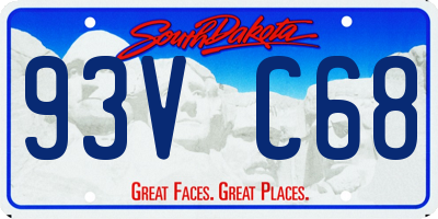 SD license plate 93VC68