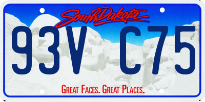 SD license plate 93VC75