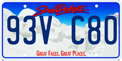 SD license plate 93VC80