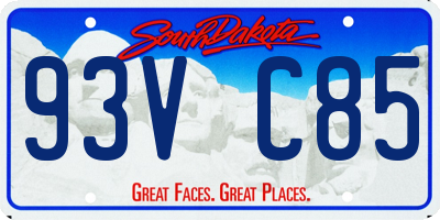 SD license plate 93VC85