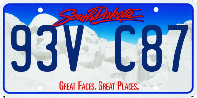 SD license plate 93VC87