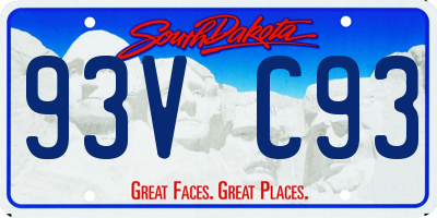 SD license plate 93VC93