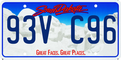 SD license plate 93VC96
