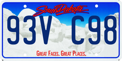 SD license plate 93VC98
