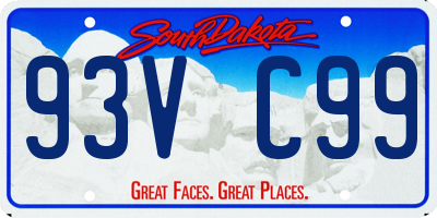 SD license plate 93VC99