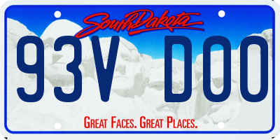 SD license plate 93VD00
