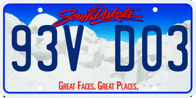 SD license plate 93VD03