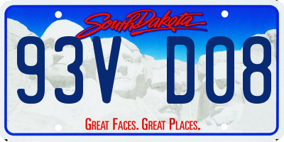 SD license plate 93VD08