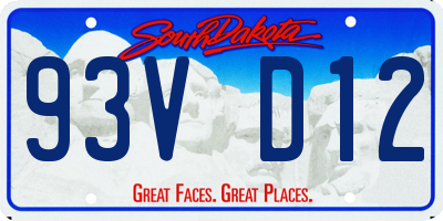 SD license plate 93VD12