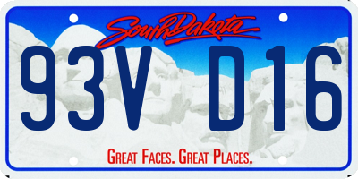 SD license plate 93VD16