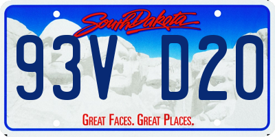 SD license plate 93VD20