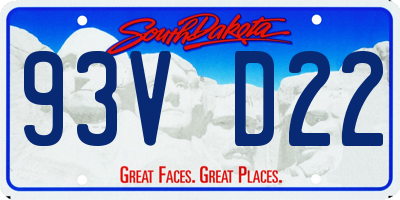 SD license plate 93VD22