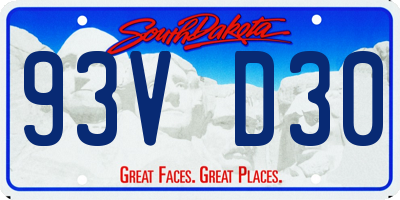 SD license plate 93VD30