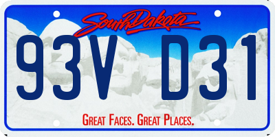 SD license plate 93VD31